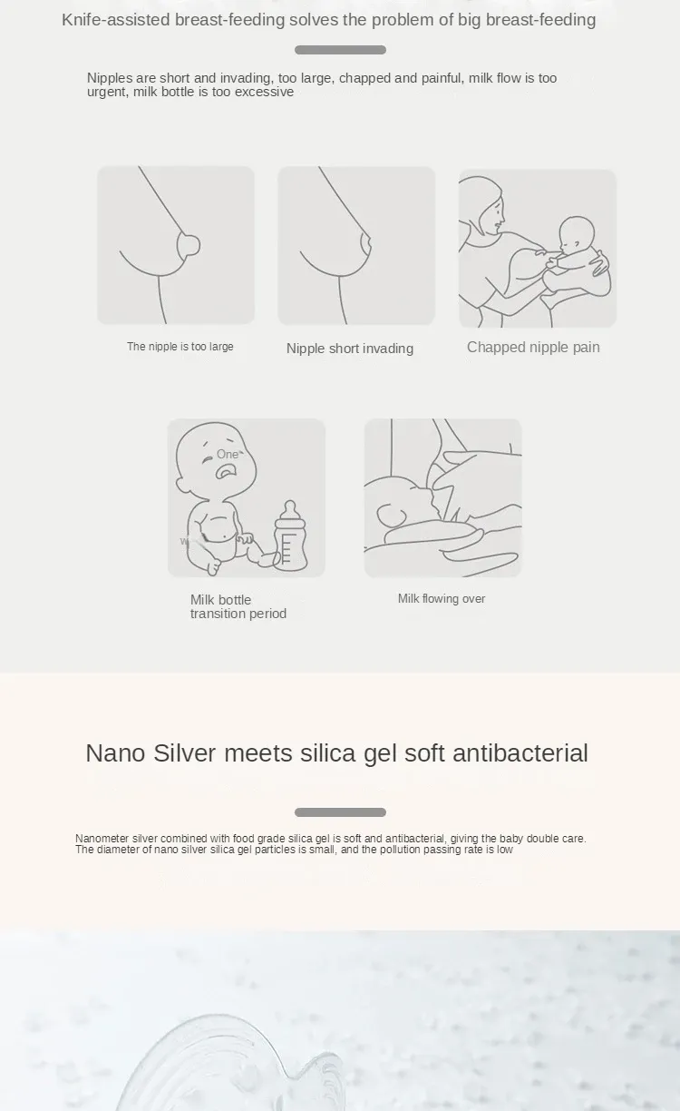 Silicone Nipple Protector Breastfeeding Shields Anti-overflow Milk Cover Soft Comfortable 4