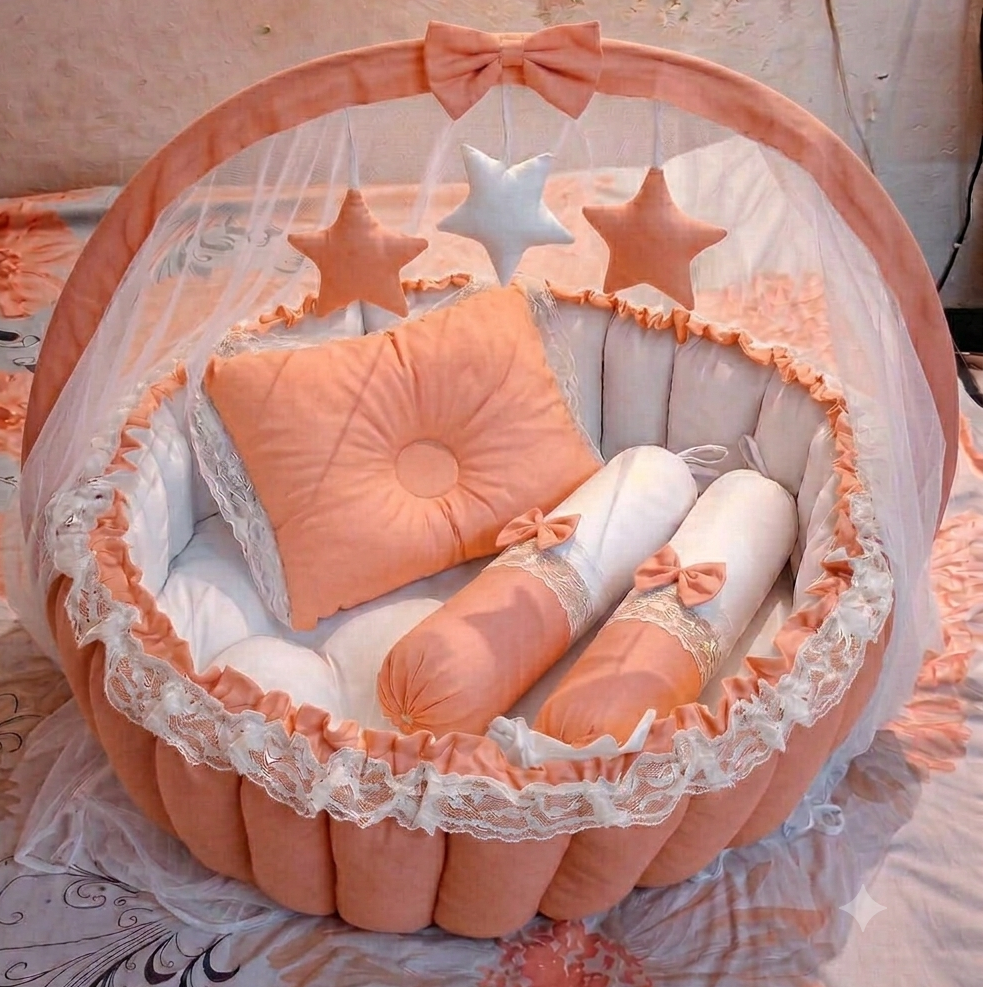 Luxury Baby Nest Bed with Mosquito Net (Newborn to 18 Months) 6