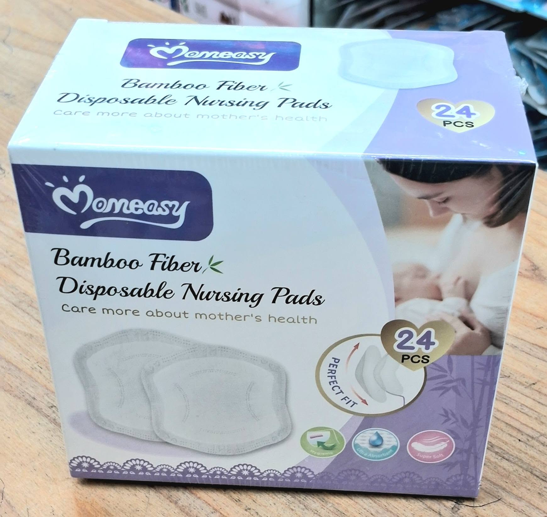Momeasy Bamboo Fiber Disposable Nursing Pads (24 pcs)